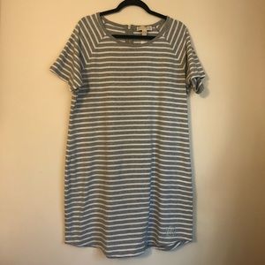 Michael Kors Grey and White Striped Shirt Dress
